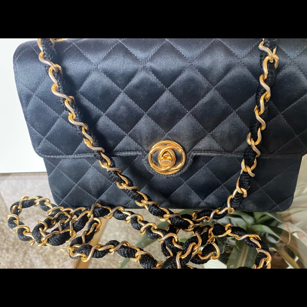 Mini satin Chanel bag